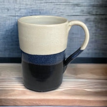 Load image into Gallery viewer, Cecily Willis Black and White Mug Blue Stripe