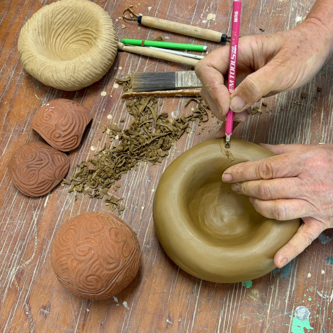 Hand building and Carving Terracotta Clay forms