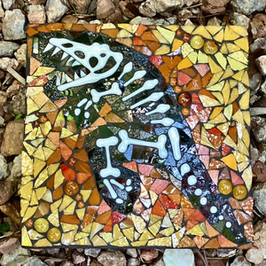 Paver with Glass Mosaics