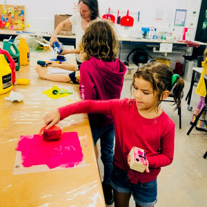 Kids School Holiday Arts and Crafts - T-shirt printing blocks