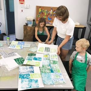 Kids School Holiday Arts and Crafts - Monoprinting Nature